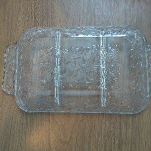 Princess House Fantasia 12" Rectangular 3-Part Vintage Relish Dish EUC